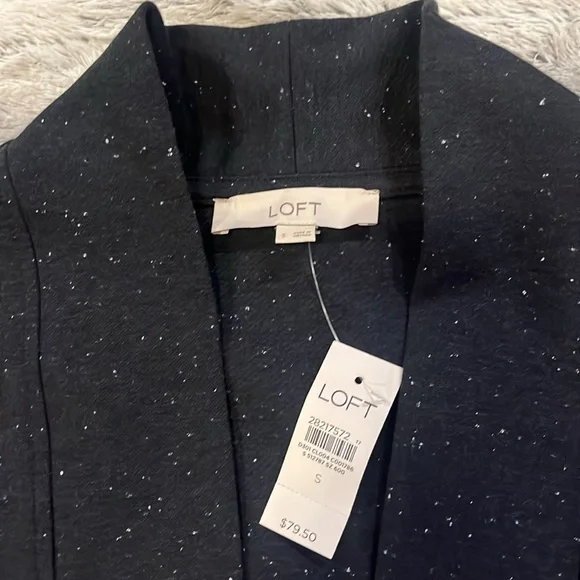 NWT LOFT Lightweight Dark Gray Casual Wrap Sweatshirt Jacket sz Small - Picture 4 of 8